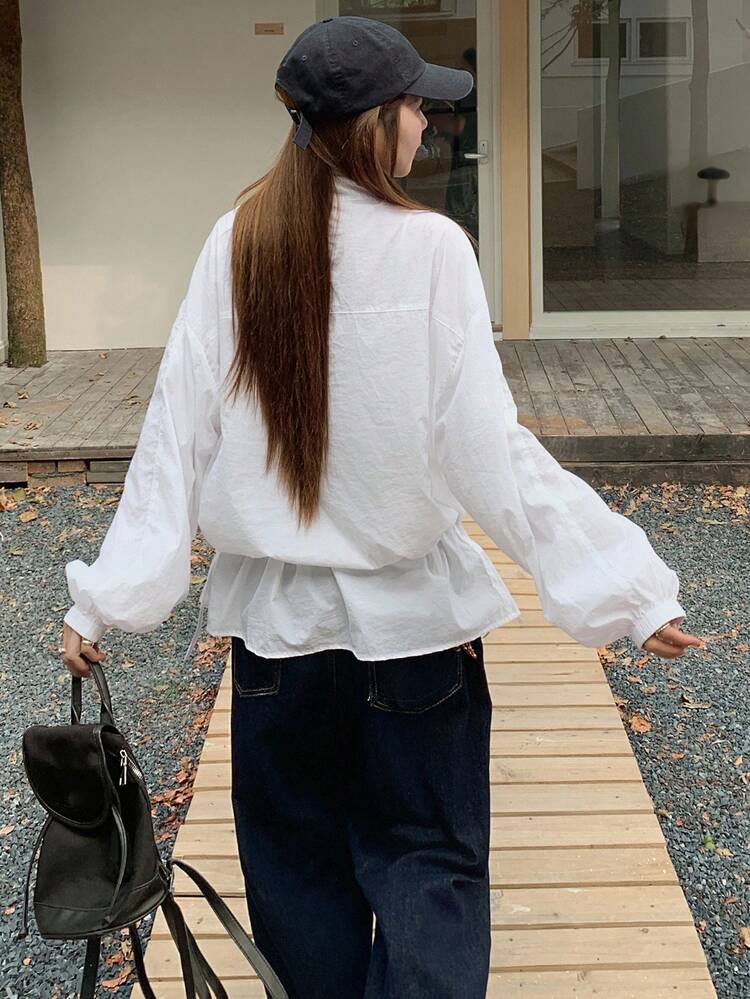 Women's Casual Solid Color Long Sleeve 2 Pieces Set, Spring/Autumn