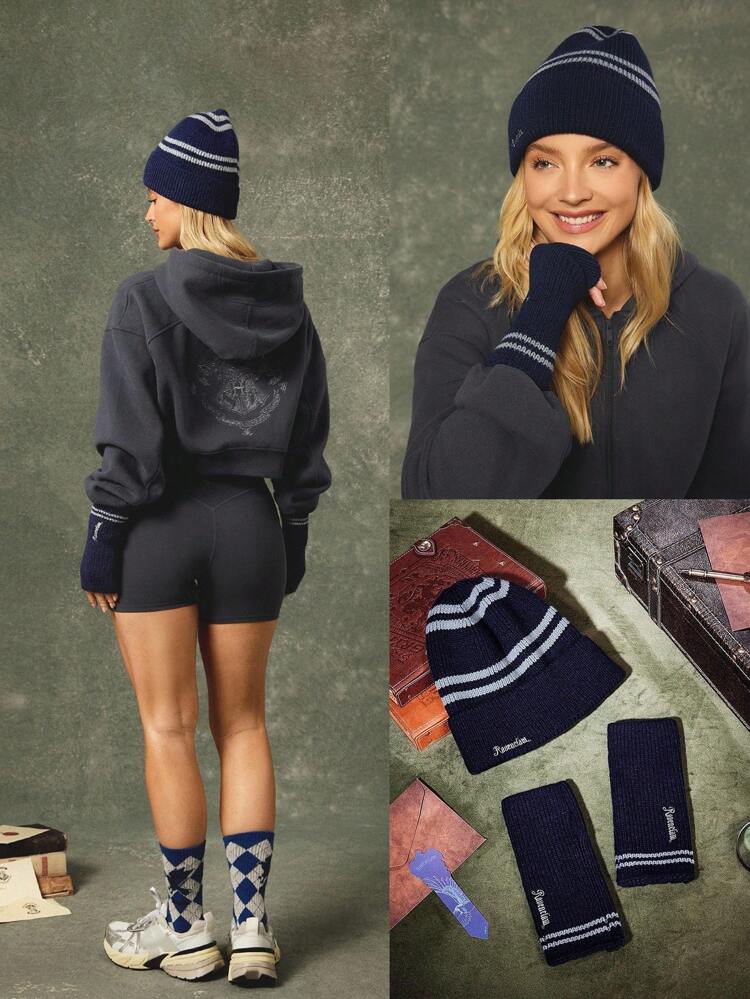 ハリー・ポッター ホグワーツ 校章 ソフトウール ビーニー & フィンガーレスグローブ セット デイリーカジュアルウェア