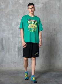 TEENAGE MUTANT NINJA TURTLES | SHEIN Bộ 4 đôi tất cổ ngắn mềm mại, thoáng khí, thấm hút mồ hôi, họa tiết sọc, thời trang màu xám và xanh dương, mũi và gót được gia cố, bền chắc, phù hợp cho cả nam và nữ, phù hợp với mọi mùa - Nhiều màu - Xem 13