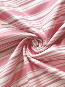 SHEIN Women's Round Neck Striped Patchwork Butterfly Print Long Sleeve T-Shirt Fall Cloth For Women