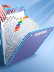 1 件便携式文件收纳袋，大容量 13 层垂直文件袋，PP 材质 A4 文件收纳整理器，扩展文件夹，返校，学校用品