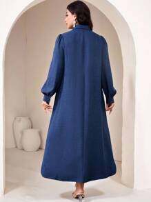 Veilorie فستان أنيق مزين بالراين ستون على الطراز العربي لسيدات البدناء