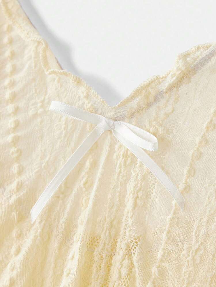 Butter Yellow Loose Fit Texured Lace Cami And High Waisted Short Pyjama Set Spring Summer