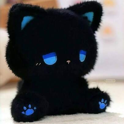POKOJA LAND Đồ chơi nhồi bông mềm mại dễ thương Emo Dazed Mèo nhồi bông Kawaii Quà tặng sinh nhật Quà tặng Giáng sinh Quà tặng Valentine cho thanh thiếu niên Bạn bè Cặp đôi Trang trí nhà tiệc