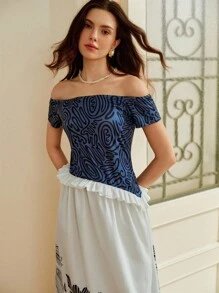 SHEIN Clasi Halloween Holiday Back To School Off Shoulder Dress Knit Slim A Line Dress Peplum Summer Fall Outfits