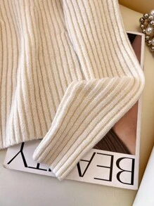 Franclia Damski uniwersalny, minimalistyczny, wszechstronny, elegancki sweter z dzianiny na jesień i zimę - Morela - Zobacz 6