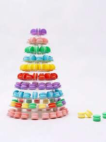 SHEIN 4/6/10 Layer Macaron Tower Cake Display Stand Cupcake Stand Dessert Display Stand For Christening Shower Wedding Christmas Various Holiday Parties - transparent - View 5