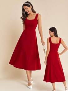 Amorya Của phụ nữ Váy chữ A - Đỏ - Xem 1