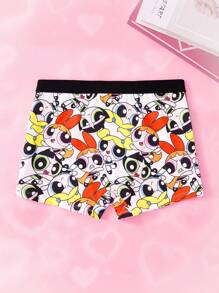 THE POWERPUFF GIRLS X SHEIN Quần lót nam thoải mái họa tiết Blossom, Bubbles, Buttercup, đường khâu eo tương phản - Nhiều màu - Xem 2