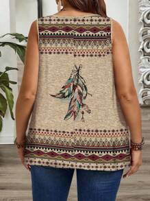 SHEIN CURVE+ Áo hai dây không tay tối giản, thường ngày cỡ lớn, phù hợp để mặc khi ra ngoài, quần áo dành cho nữ, mùa đông, CURVE PLUS - Nhiều màu - Xem 2