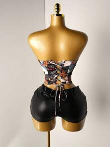 Mistrie Fashionable Printed Tie Back Camisole For Women SummerHoliday - Multicolor - View 2