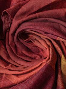 Rusticease 大码女式几何印花圆领短袖休闲宽松连衣裙 - 橘色 - 查看 5