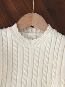 Genkimix Kids Baby Girls Ruffled Collar Twist Rope Knitted Long Sleeve Sweater Dress, Comfortable For Autumn/Winter, Apricot Color, Fashionable & Versatile For Daily, Home, Outdoor, Travel Beige Baby Girl Dress Toddler Knit Dress Baby Girl Long Sleeve Dress Baby Girl Sweater Dress Baby Girl Winter Dress Fall