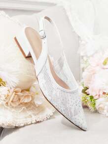 CUCCOO HITCHD Women's Fashion Elegant Solid Color Lace Flat Shoes