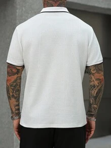 Manfinity Homme Camisa polo de manga corta casual con bloqueo de color para hombres