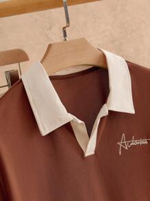 HIMLAND 2pcs Men's Casual Knit Fitted Polo Shirt & Drawstring Waist Linen Long Pants Set, Summer Outfit, Old Money, Cozy Outfits - Multicolor - View 3