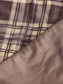 SHEIN MOD 大码女式双面格子短款上衣，百搭复古风格 - 彩色 - 查看 8