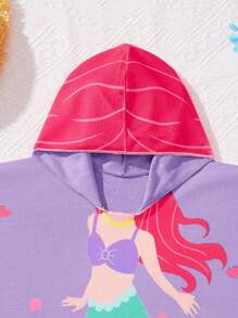 SHEIN Leap Crew Baby Girl Mermaid Hooded One-Piece Swimsuit, Minimalist & Fashionable For Summer - Multicolor - View 7