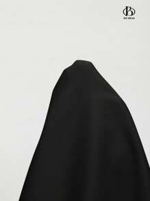 BizChic 女士黑色直领肩袖衬衫，基本款都市通勤风格，简约优雅时尚商务休闲，适合办公室、教师、婚礼嘉宾、音乐会 - 黑色 - 查看 9