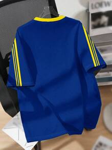 SHEIN 青少年男孩休闲简约圆领短袖T恤，适合夏季