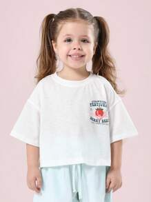SUMWON Kids Strawberry Festival Summer Co-Ord Set Short Sleeve T-Shirt Casual Ribbed Shorts Outdoor Farm Fresh Berry Best Design