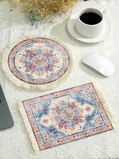 1 قطعة سجادة قماشية لأكواب القهوة مانعة للانزلاق، وسادة امتصاصية لطاولة المكتب أو المنزل أو المطبخ أو غرفة الطعام، مقاومة للحرارة، وسادة فأرة، ديكور منزلي جميل، إكسسوارات مطبخ ضرورية