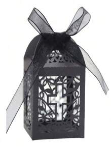 SHEIN 25 件/套十字糖果盒糖果礼品盒带丝带派对装饰婚礼生日洗礼第一派对回礼礼物，适合客人、学校用品、返校 - 25件/套 - 查看 6