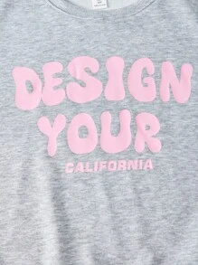 SHEIN Explorewe Mädchen Lässig Set aus Sweatshirt mit Buchstaben-Muster und Langarm Rundhalsausschnitt und Hose