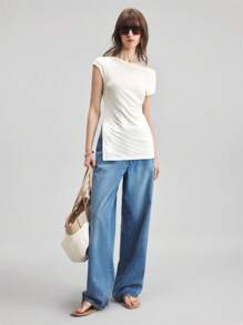 Ontre Top casual de unicolor para mujeres, verano 2025, apto para el 4 de julio, el mes del orgullo, la playa, el cumpleaños, las fiestas, el Día del Maestro, las vacaciones