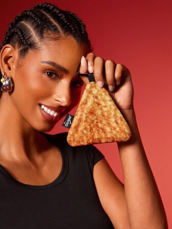 Doritos X SHEIN 1 pieza Monedero triangular con estampado de chips de maíz, puede almacenar pequeños artículos diarios, monedas, lápiz labial, se puede colgar en bolsas, adecuado para ir al trabajo, estudiar, viajar, apropiado para hombres, mujeres, adolescentes, estudiantes, amigos