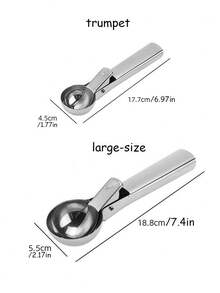 Factory Direct Stainless Steel Ice Cream Scoop Creative Ice Cream Scoop Resilient Watermelon Fruit Ball Digging Tool Ice Cream Soup.