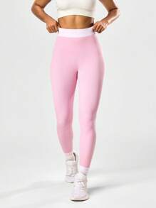 Sovereign Charm 1 件吸湿排汗面料撞色基本款紧身裤 + 常规版型运动裤，无缝设计，适合健身、瑜伽 - 彩色 - 查看 3