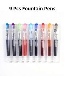 SHEIN 9 قطعة/مجموعة أقلام حبر قابلة للتخلص منها للكتابة والرسم، مع مجموعة إضافية من 4 قطع أشرطة تصحيح، عودة إلى المدرسة - متعدد الألوان - مشاهدة 3