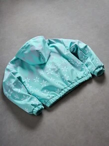 Manfinity EMRG 撞色星星图案男士连帽夹克 - 藍色 - 查看 4