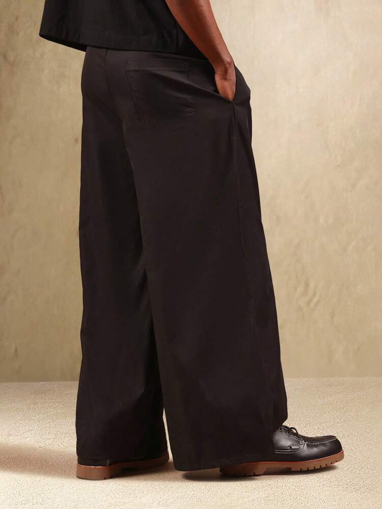 Ultra Wide Leg Trousers With Side Pockets