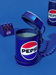 PEPSI X SHEIN 1pc PU Leather Can Shaped Coin Purse, Can Store Daily Small Items, Coins, Lipstick, Can Be Hung On Bags, Suitable For Commuting, Study, Travel, Suitable For Men, Women, Students, Friends - Blue - View 5