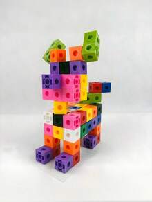 MINKOJA 100PCS/Set Of Multi-Color ABS Variable Blocks, Random Colors, Preschool Education Stacking Block Toys, Montessori Math Manipulation, Counting And Sorting, Family Games, Room Decoration, Climbing Blocks, Building Blocks, Mini Blocks, Building Blocks Number Blocks, Blocks - Multicolor - View 7