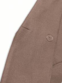 Vionelle 大码女式经典休闲简约大翻领收腰纽扣装饰口袋中长外套，秋冬女装