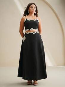 Anewsta Ensemble vintage pour femmes avec broderie ajourée complexe