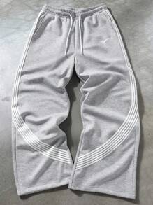 PAVTROS Manfinity Streetrush Streetrush Men's Casual Two-Tone Striped Wide Leg Pants, Men Grey Flared Sweatpants Grey Baggy Sweatpants Men Wide Leg Sweatpants Men Baggy Sweats Men Wide Leg Side Stripe Sweatpants, Hip-Hop Street, Boy Friend Gifts, Streetwear Men, Back To School, Fall