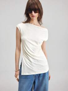 Ontre Top casual de unicolor para mujeres, verano 2025, apto para el 4 de julio, el mes del orgullo, la playa, el cumpleaños, las fiestas, el Día del Maestro, las vacaciones