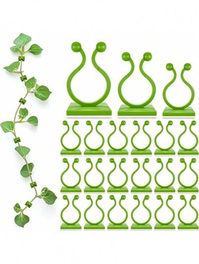 50pcs Climbing Plant Wall Clamp, Resistant To Breakage And Deformation, Easy To Install, Strong Adhesion - Used For Gardening Or Cable Management Green Ivy Climbing Wall Fixer Vine Plant Fixing Clip No Drilling Climbing Wall Vine Fixing Clip Climbing Hook