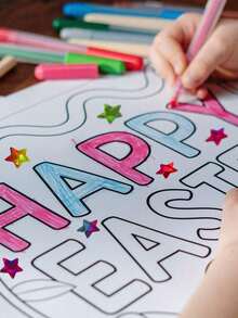 Stiker Holografik untuk Bagan Penghargaan, Dekorasi Kelas Siswa, Scrapbooking, Label Vinyl Tahan Air - MultiWarna - View 3