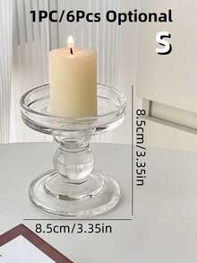 1PC/6Pcs Chân nến thủy tinh hình cột La Mã kiểu Pháp cổ điển, trang trí phòng ngủ, đồ trang trí nhà cửa sáng tạo, quà tặng Halloween, ma quái, mùa thu, lễ hội, ngày lễ, mùa đông. - Trong sáng - Xem 2