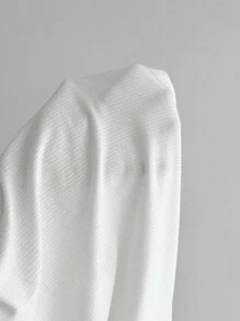 Elamini Plaid Lace-Up Patchwork Casual Fashionable Women T-Shirt - White - View 3