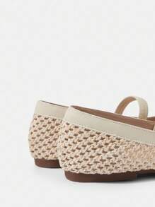 Styleloop 女士平底编织鞋，波西米亚风格，适合度假、万圣节、圣诞节和派对 - 杏色 - 查看 8