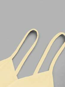 Comfortcana 3 件套女士黑色、黄色、白色紧身短款休闲吊带背心，适合夏季 - 彩色 - 查看 8