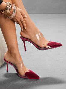 CUCCOO SZL Women's Fashionable Elegant Pointed Toe High Heel Pumps For Christmas - Burgundy - View 12