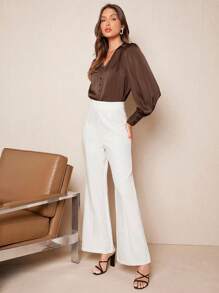 BizChic Áo kiểu tay phồng cổ chữ V mới mùa Xuân/Hè, chất liệu satin, thanh lịch, phù hợp cho công sở thành thị, thường ngày, lãng mạn, mang hơi hướng retro thập niên 90, thích hợp cho Giáng sinh, Năm mới, Ngày Valentine, Tiệc tùng, Đi biển, Lễ tốt nghiệp, Thời trang, Lễ hội, Kỳ nghỉ, Phong cách lãng mạn cơ bản, Thích hợp cho khách dự đám cưới, chủ nhà, Đi chơi, Hẹn hò, Tiệc tùng, Buổi hòa nhạc, Biểu diễn sân khấu, Bữa ăn sáng muộn, Tiệc trà, Sân bay. - màu nâu - Xem 4