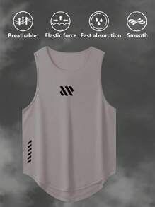 Manfinity Sport Corelite 男士几何印花背心和抽绳腰短裤运动套装